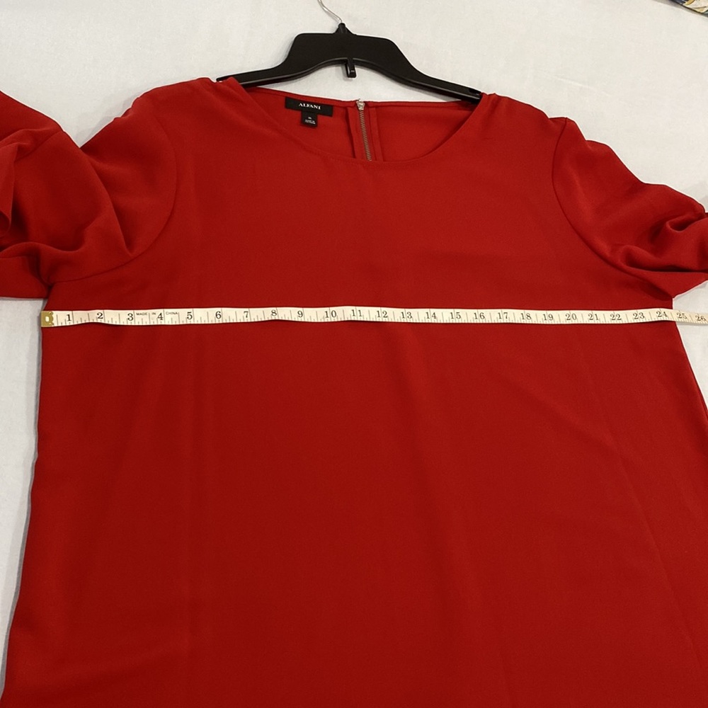 Red Rust Ruffle Sleeve Blouse - Picture 7 of 7